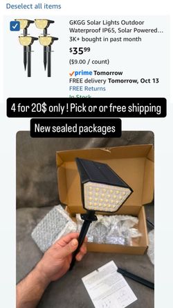 Solar Spot Lights Outdoor, IP65 Waterproof 44 LED Landscape Spotlights, Solar Powered Spotlight with Auto On/Off and 3 Lighting Modes for Outside Gard