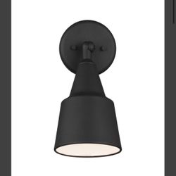 Generation Lighting -12 Outdoor Flood Light Adjustable Swivel Aluminum Flood Light, 1-Light 120 Watt, 12" H X 6" W, Black  New   Retail $45