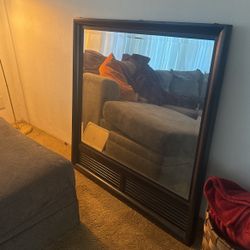 Large Wood Mirror 