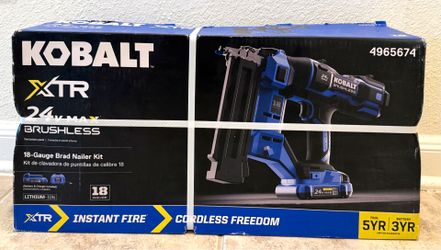 Kobalt XTR 2-1/8-in 18 -Gauge Cordless Straight Brad Nailer (Battery Included and Charger Included)