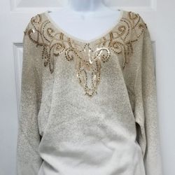 Alfred Dunner Sweater 3XL, Gold Skirt 1XL