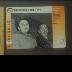 1995 Grolier Julius Ethel Rosenberg Atomic Bomb Espionage Spies 1953 Large Over-sized Card Collectible Vintage