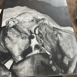 Graphite and Charcoal Drawing on canvas