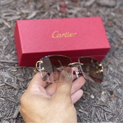 Cartier Glasses - Brown Gold 