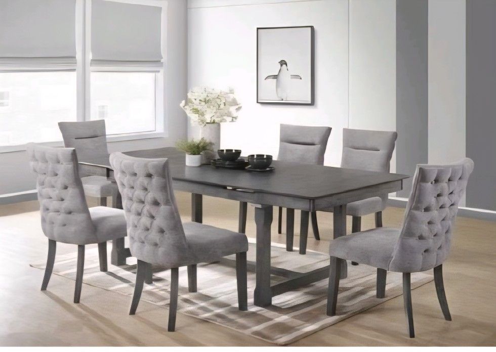 Dining Set 7pcs Color Grey