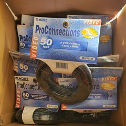 NEW Box Of 11 ProConnections Super Vhs Cables With Molded Gold Plated Pins