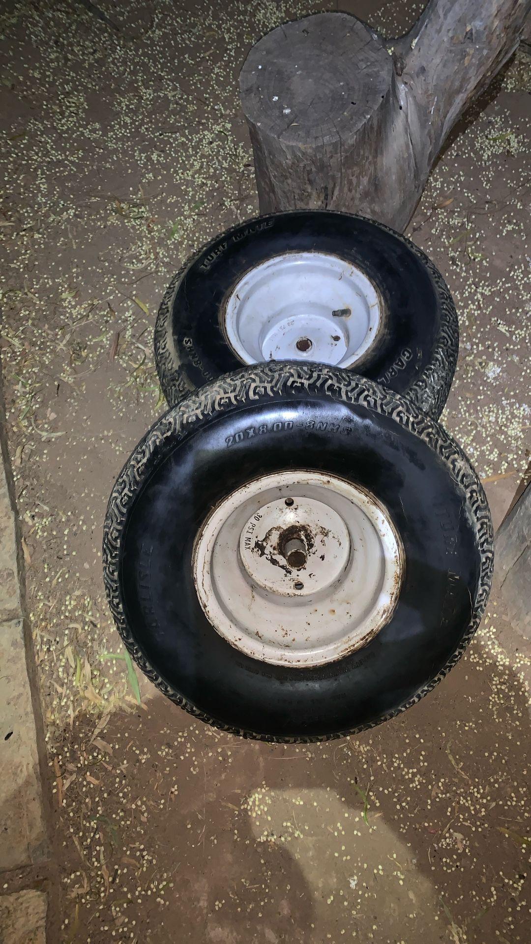 Set Of Rear Riding Lawn Mower Wheels