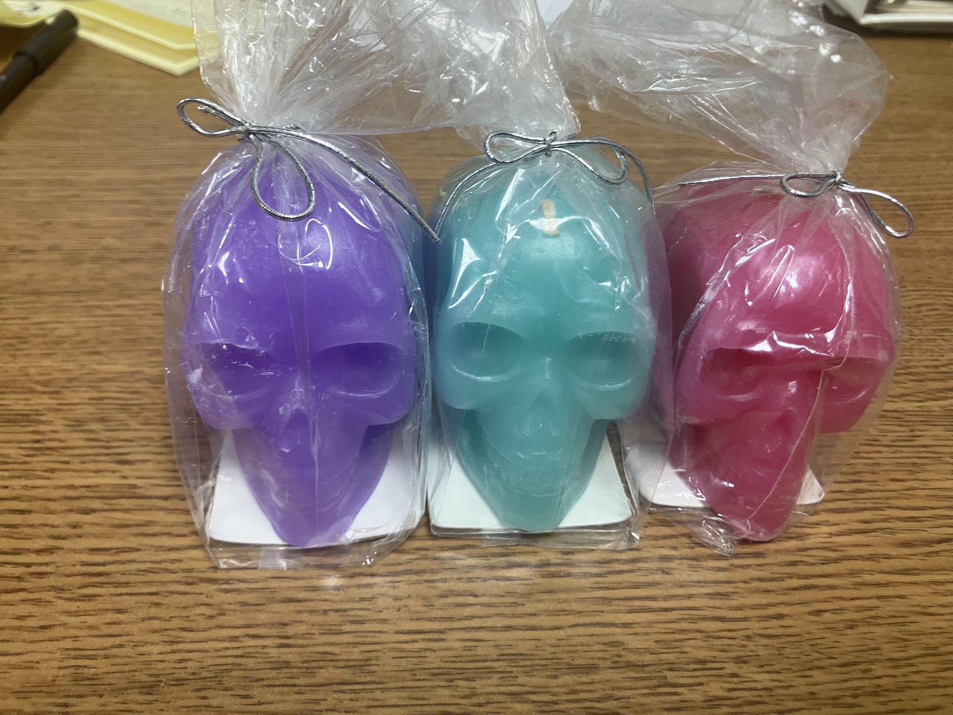 3 Skull Votive Candles