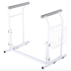 NEW Freestanding Toilet Safety Rail Handrail with Magazine Rack