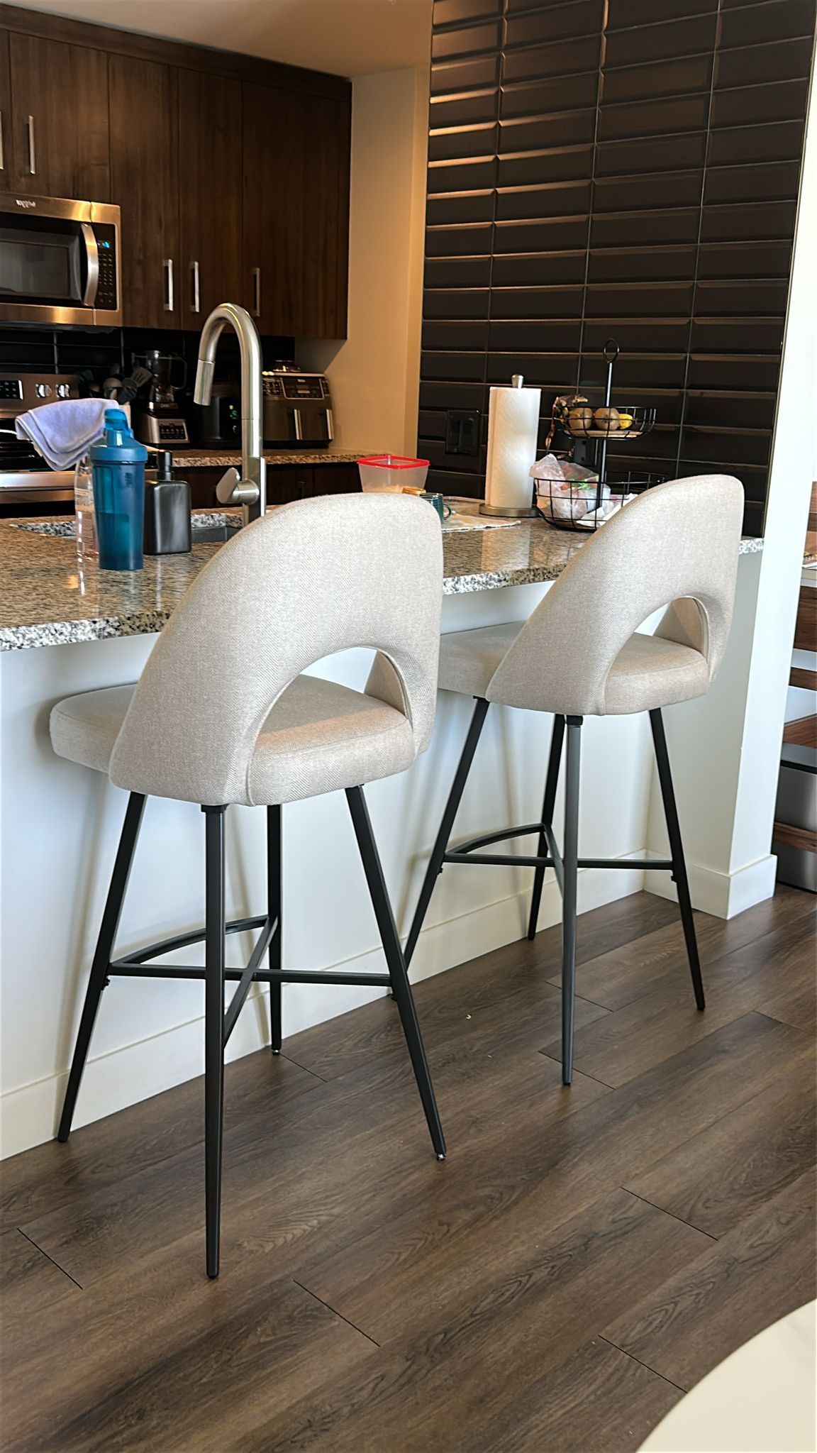 Counter Stool With Metal Frame (Set of 2)