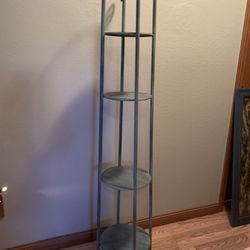 Metal Curio Stand  In Muted Flat Green  