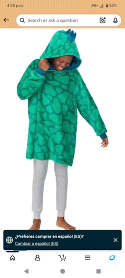 Kids Dinosaur Hoodie Blanket Sweatshirt