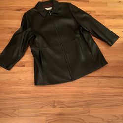 Genuine Leather Jacket-Black Size 3X Woman’s