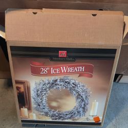 New 28" Ice Wreath 