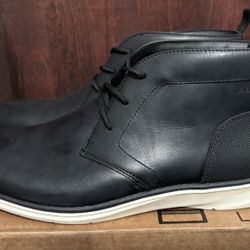 New ALDO Men's Clinton Lace-Up Black Leather Ankle Boots (Men’s 10.5) - $45