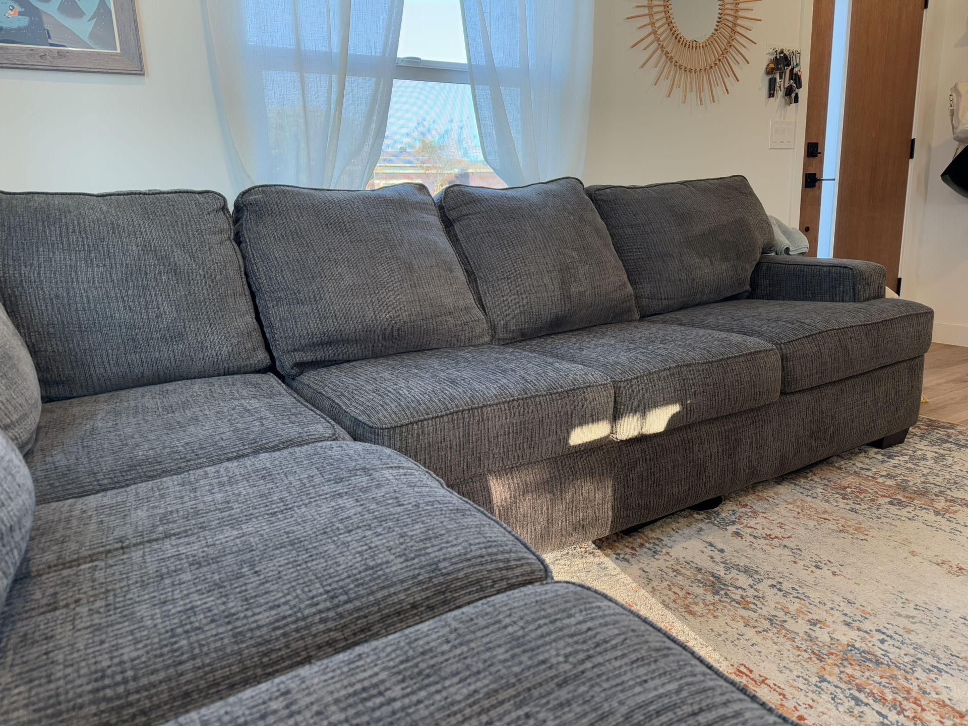 Gray Sectional Couch - 116”x91”
