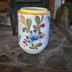 VASE Italian Pottery VINTAGE CERAMIC FLORAL VASE