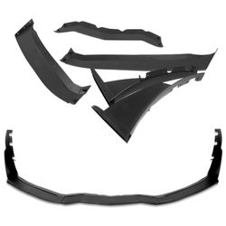 For 2014-2019 Chevrolet Corvette C7 Stage 3 Matt Black Front Bumper Spoiler Lip -(2-PU-567-BBB