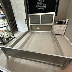 Queen Grey Bed Frame 