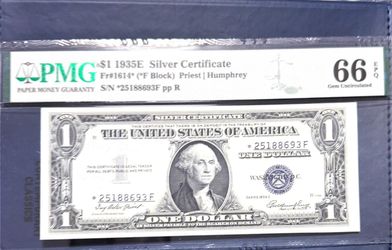 1935 E Star Note -graded 66 (F Block)