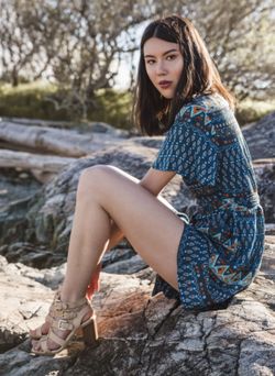 Kaia Romper Dark Turquoise Ethically Produced - Size XS - Brand New