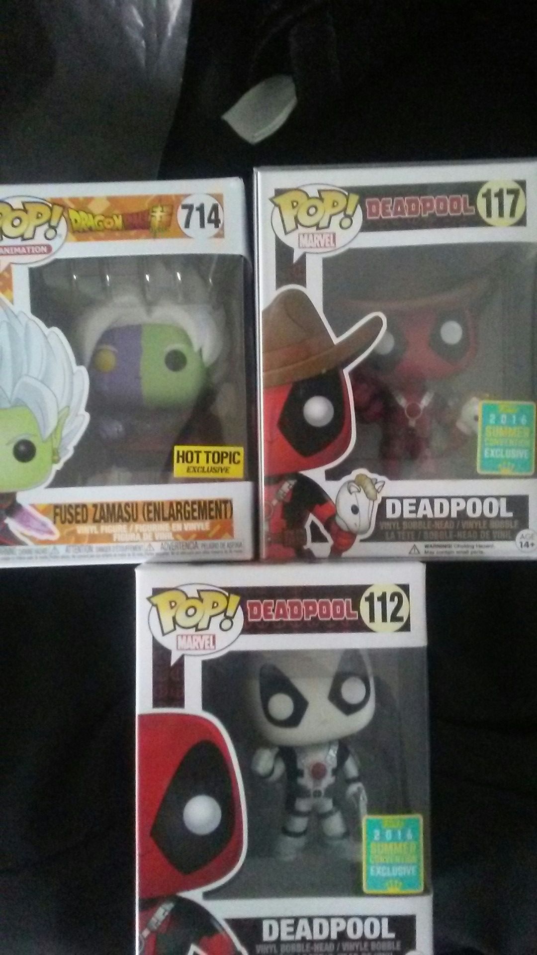 DragonBall Z and Deadpool Pop Figures