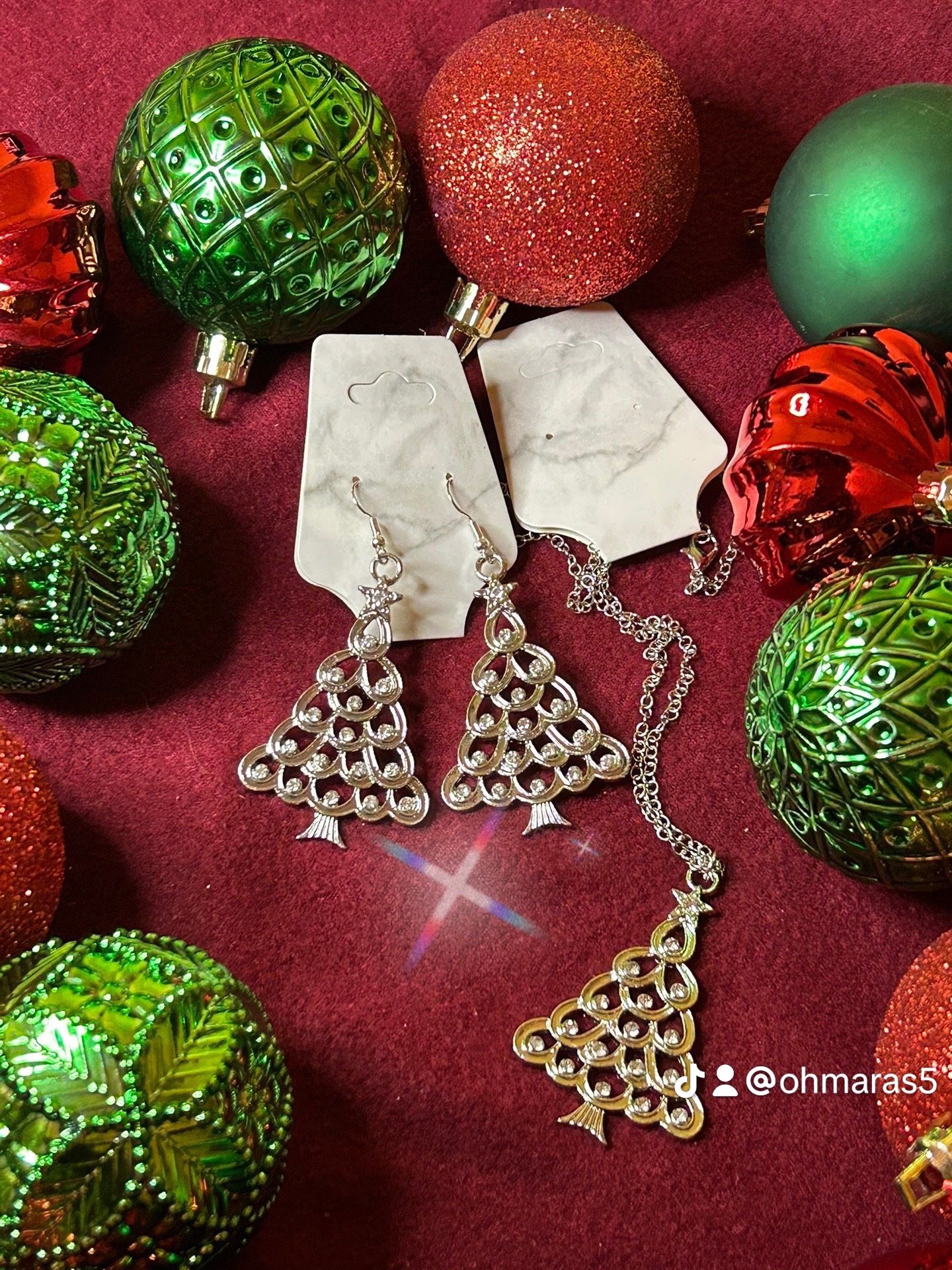 Christmas Tree Necklace Set