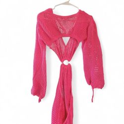 Pink Crochet Cover Up 