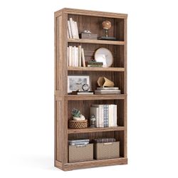 LINSY HOME 5-Shelf Bookcase, Bookshelves Floor Standing Display Storage Shelves 68 in Tall Bookcase Home Decor Furniture for Home Office, Living Room,