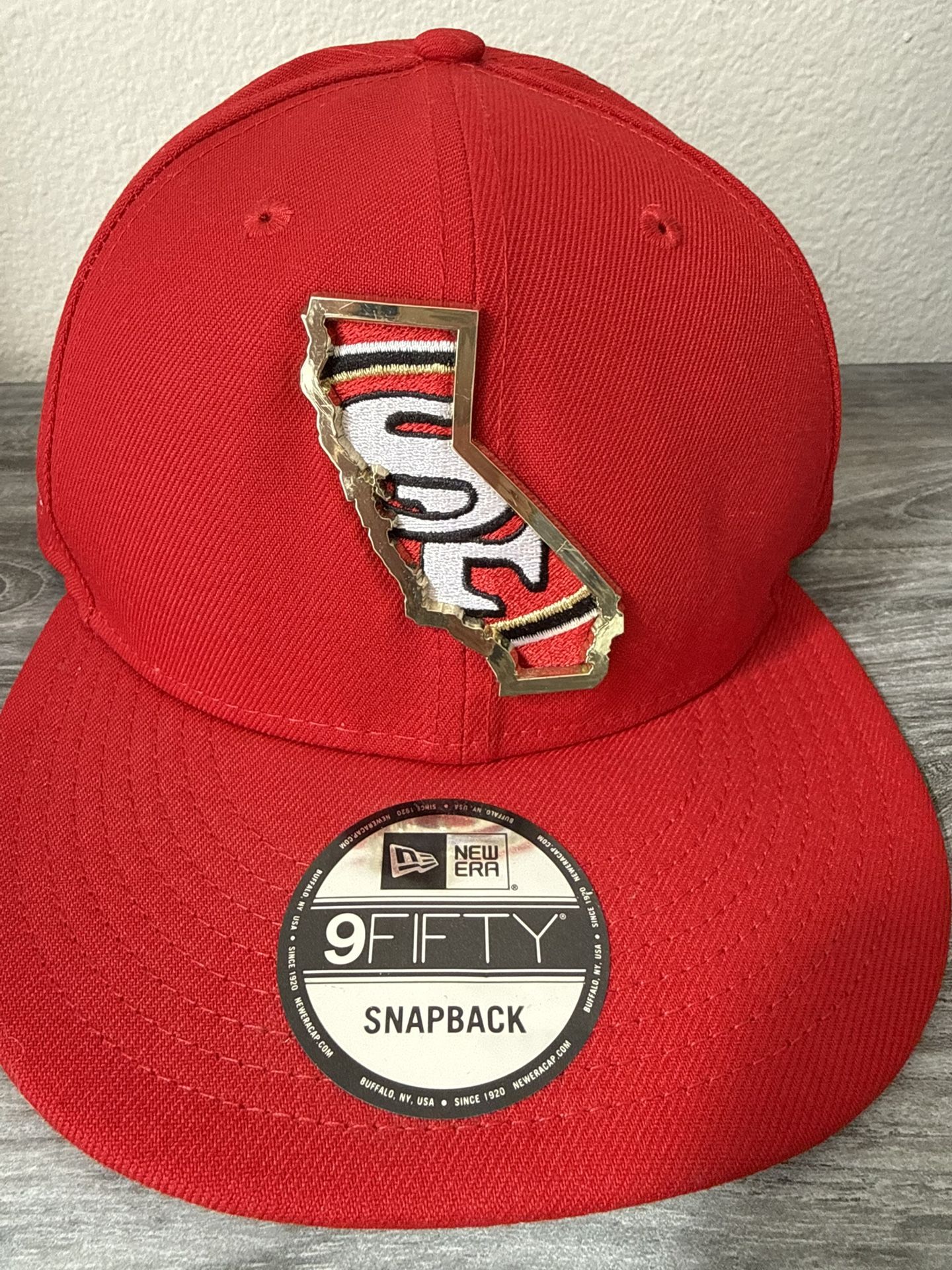 49ers Gold CA State Emblem Snap Back Hat