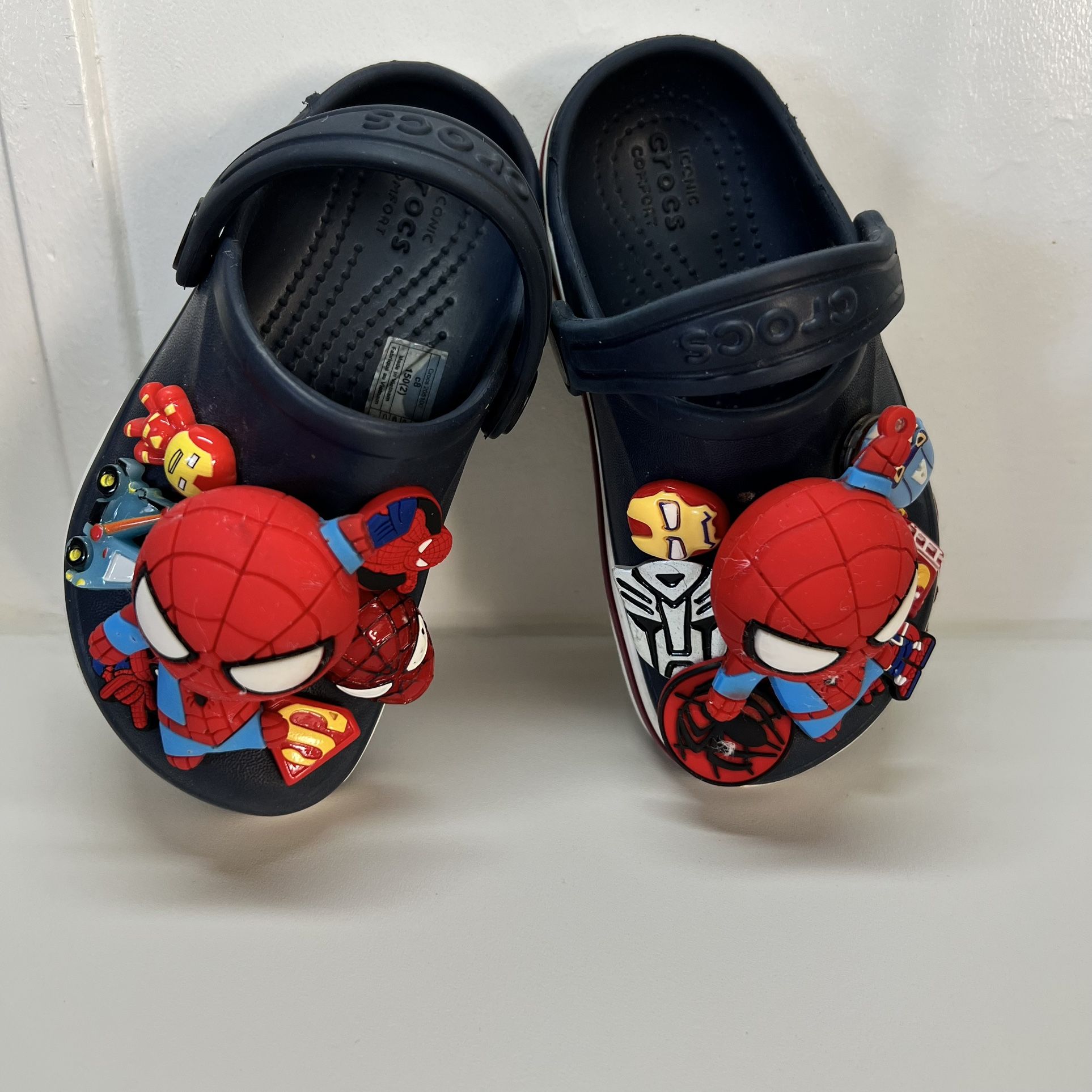 Crocs Spider man Color blue boys Size c 8
