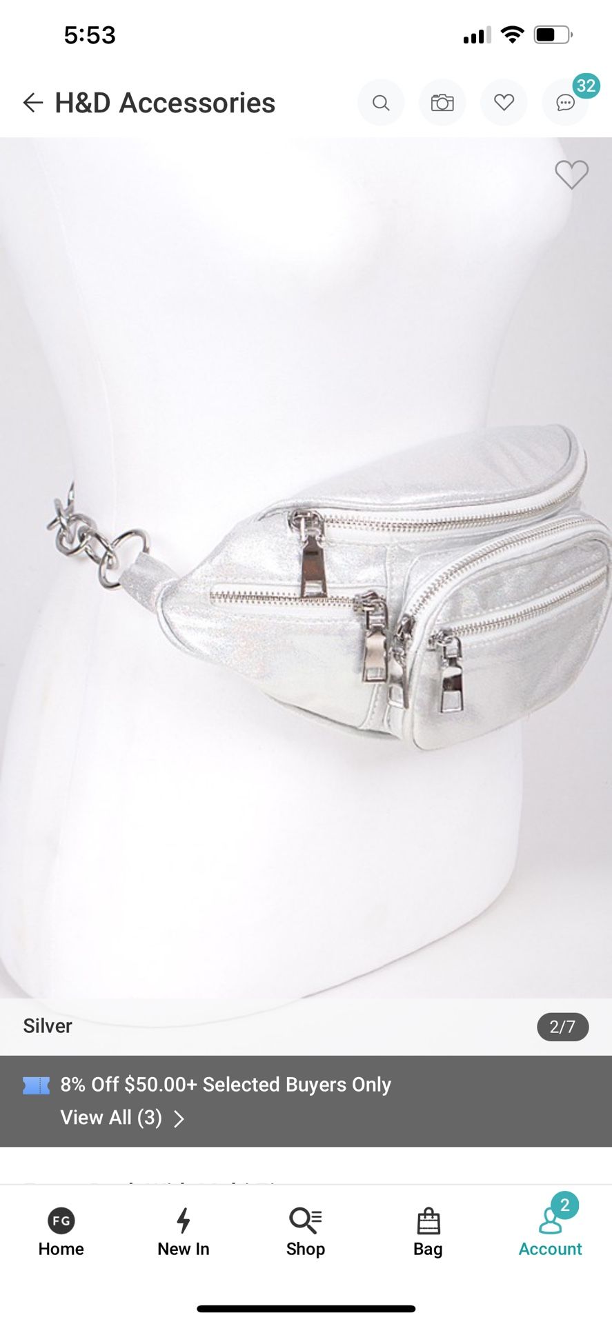 Silver Fanny Pack