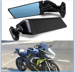 XINGWU PRO Rearview Mirrors Adjustable Stealth Mirror Anti-glare Wing Winglet Rotating Side Mirror Winglet Wind Wing for Ninja 400 NINJA 650 ZX6R ZX-6