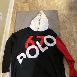 Ralph Lauren Polo Hoodie, Red/Black & White, size- 3XLT 