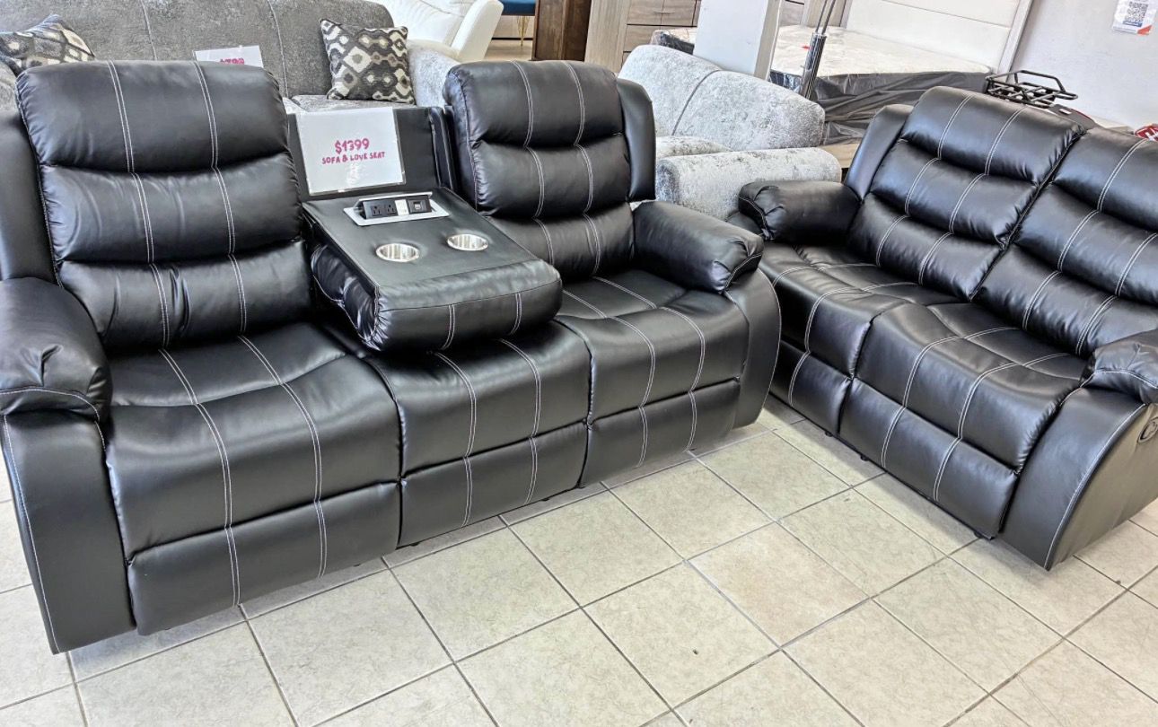 NEW RECLINING SOFA AND LOVESEAT WITH OPTIONAL RECLINER, INCLUDING FREE DELIVERY