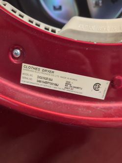 Samsung Clothes Dryer DV337AGR XAA Red