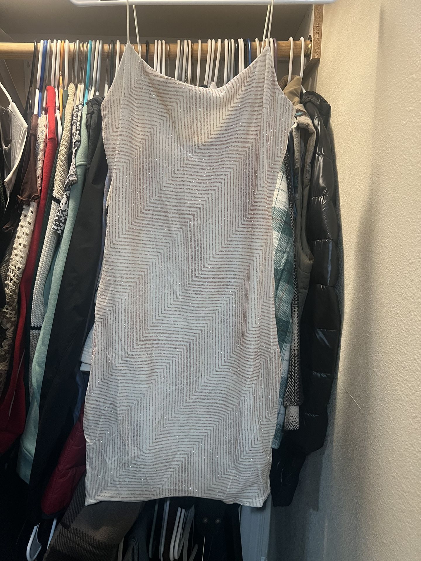 Glittery Baby Pink Mini Dress