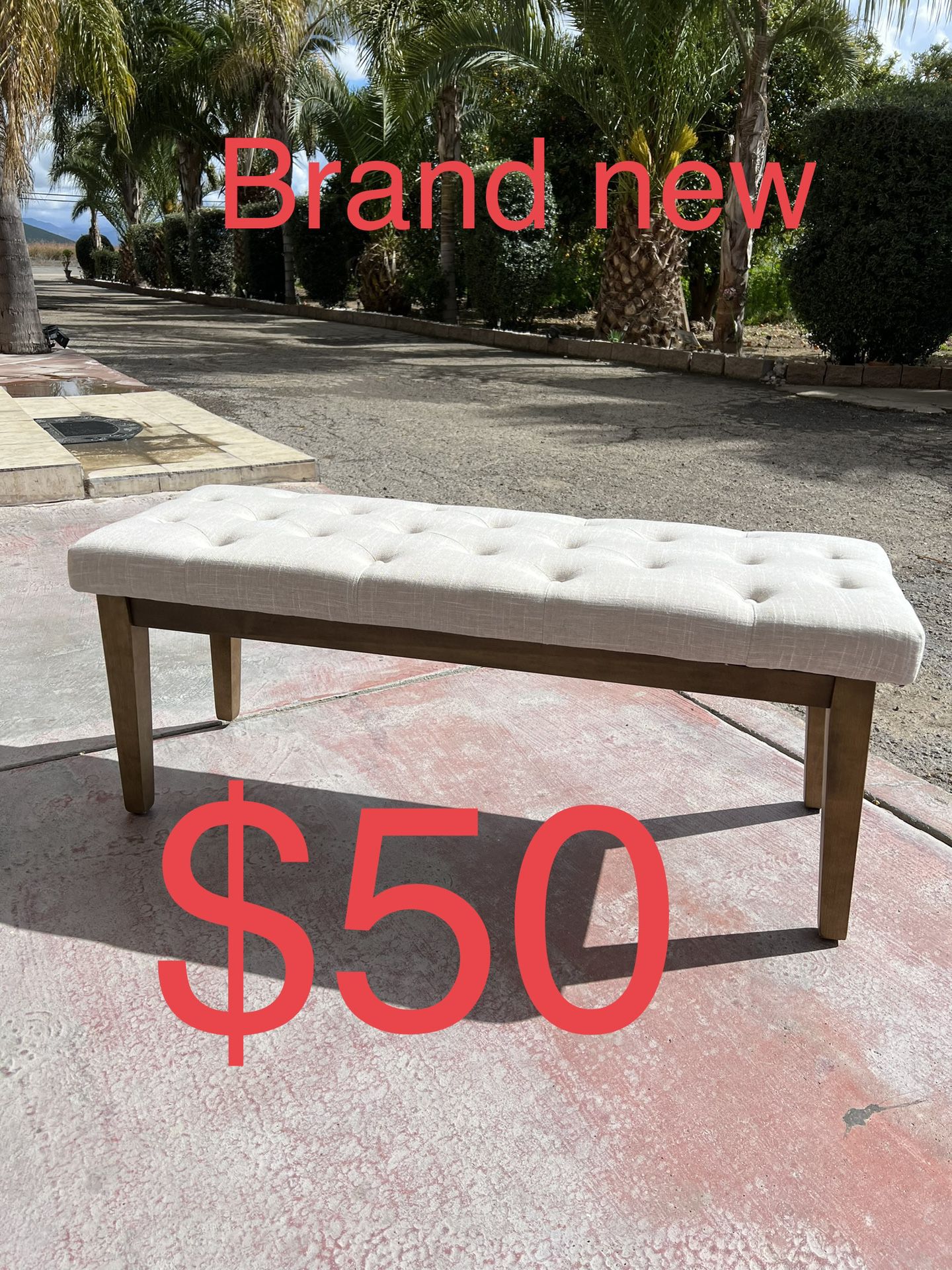 Beige Bench/ Furniture Bench / Ottoman 