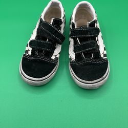 Vans Kids Black & White Checkered Shoes Size 8.5