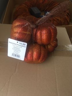 Decorative glitter pumpkins