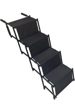 Portable & Foldable 4-Step Pet Stairs NonSlip Steps for SUV Trucks Vans Cars Or Beds