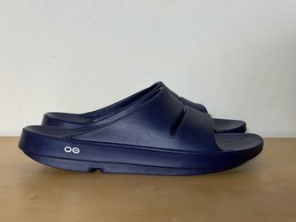 OOFOS OOahh Slide Sandals Navy Blue Men's Size 13 Or Women's Size 15 Recovery