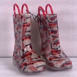 Kids Size 13/1 Brand New Fire truck Light Up Rain Boots Size 13/1