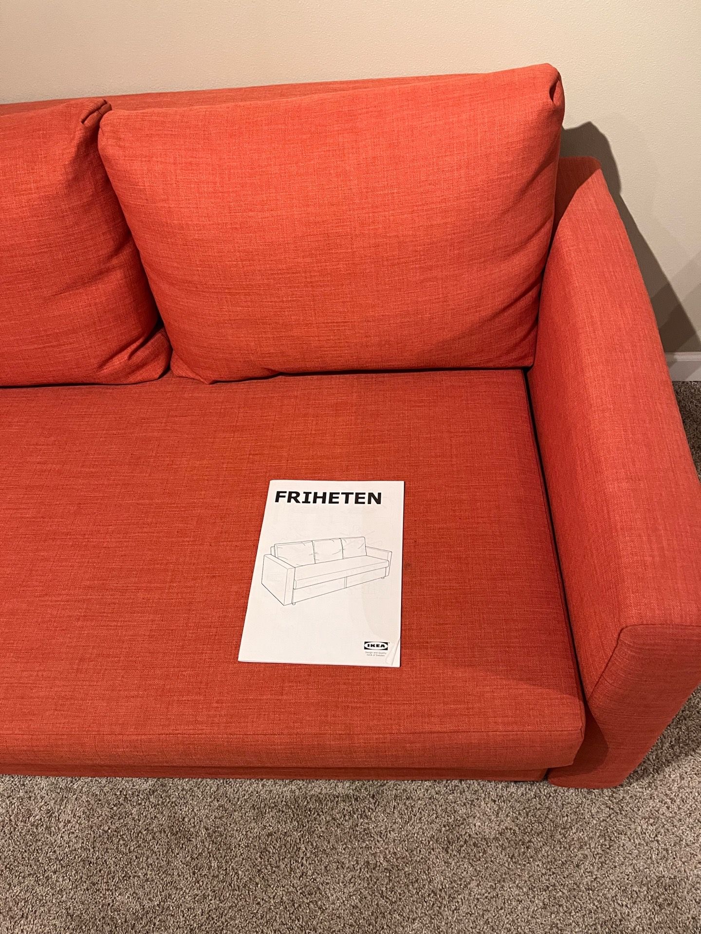 Orange sofa bed - ikea