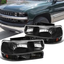 00-06 Suburban Tahoe Black Headlights 4 Pieces