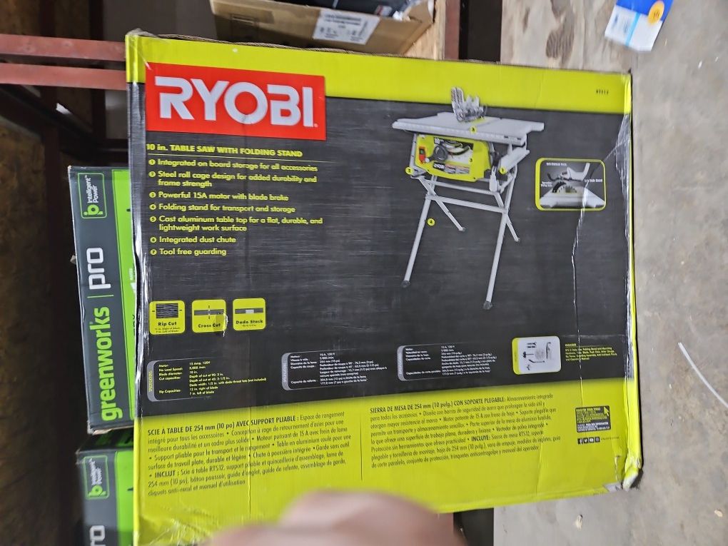 Ryobi 10 In Table Saw With Folding Stand 