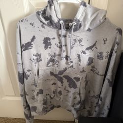 Nike Women's Oversized Hoodie Washed Cropped Hoodie Black Grey Tie Dye, Size M