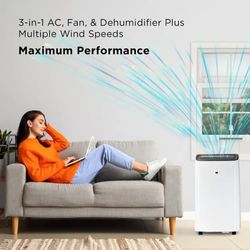 TCL - 300 Sq. Ft 7000 BTU 3-1 Smart Portable Air Conditioner White