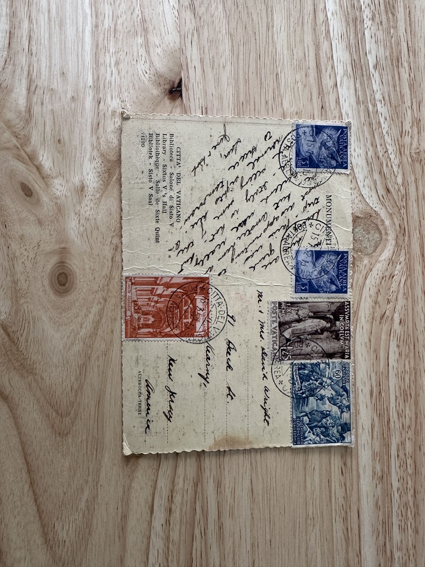 Vintage 1930s–1940s Postcard from Vatican City → USA