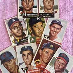9 Old Vintage Baseball Cards 